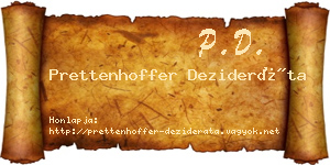 Prettenhoffer Dezideráta névjegykártya